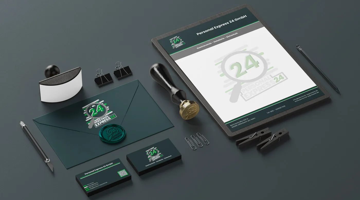 Übersicht der Branding-Assets von Personal Express 24