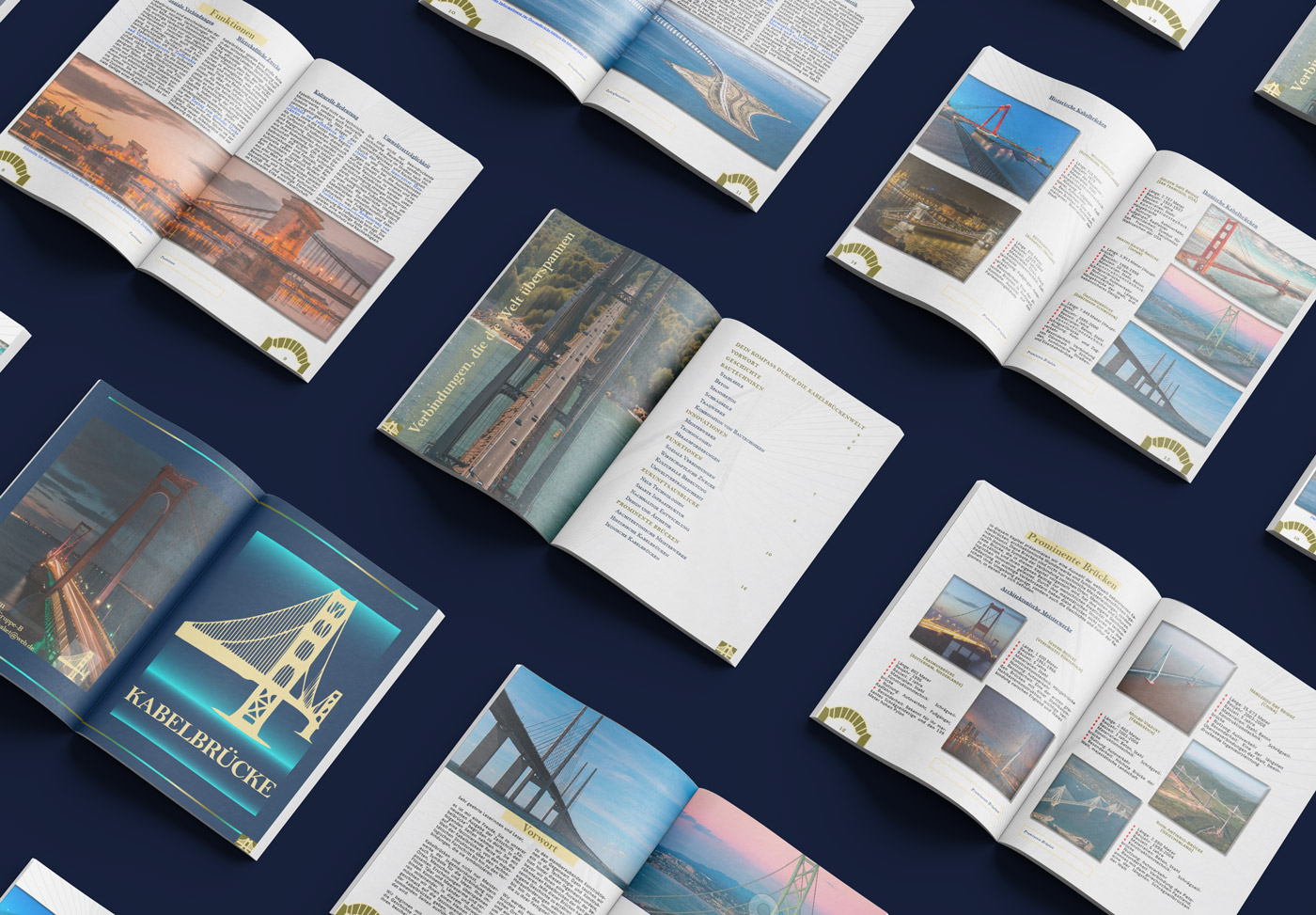 Mockup eines Magazinlayouts zum Thema Kabelbrücken
